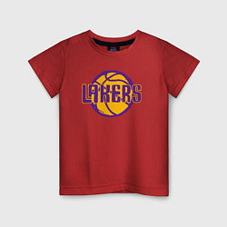 Футболка хлопковая детская Lakers ball, цвет: красный