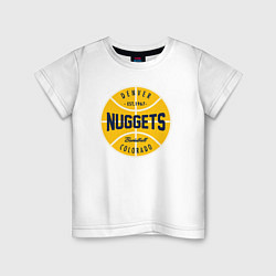 Футболка хлопковая детская Denver Nuggets 1967, цвет: белый