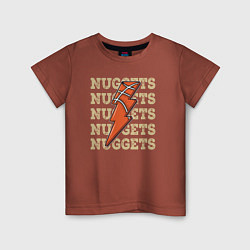 Футболка хлопковая детская Nuggets lightning, цвет: кирпичный