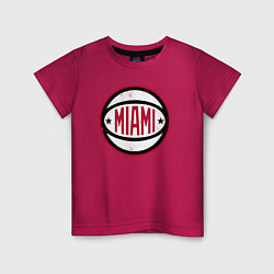 Футболка хлопковая детская Team Miami Heat, цвет: маджента