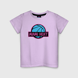 Футболка хлопковая детская Miami Heat team, цвет: лаванда