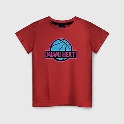 Футболка хлопковая детская Miami Heat team, цвет: красный