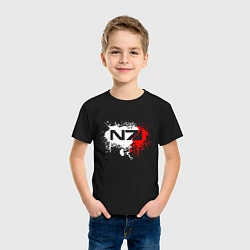 Футболка хлопковая детская Mass Effect N7 - shooter - logo, цвет: черный — фото 2