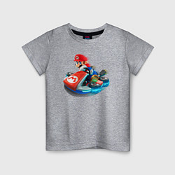 Футболка хлопковая детская Марио на машине, цвет: меланж