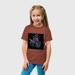 Футболка хлопковая детская Петух-шериф, цвет: кирпичный — фото 2