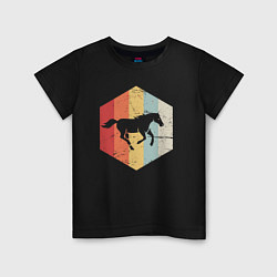 Футболка хлопковая детская Color horse, цвет: черный