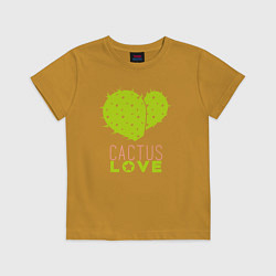 Футболка хлопковая детская Cactus love, цвет: горчичный