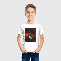 Футболка хлопковая детская Обложка журнала Chevrolet Corvette C3, цвет: белый — фото 2