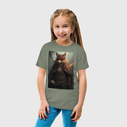 Футболка хлопковая детская Лис авантюрист, цвет: авокадо — фото 2