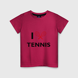 Футболка хлопковая детская I Love Tennis, цвет: маджента