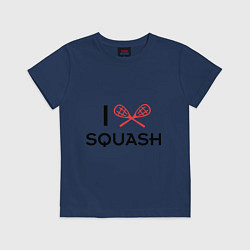 Футболка хлопковая детская I Love Squash, цвет: тёмно-синий