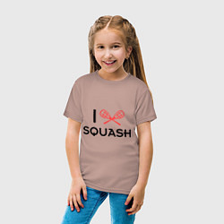 Футболка хлопковая детская I Love Squash, цвет: пыльно-розовый — фото 2