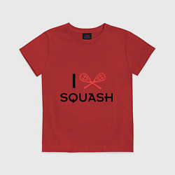 Футболка хлопковая детская I Love Squash, цвет: красный