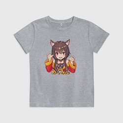 Футболка хлопковая детская Megu nyan, цвет: меланж