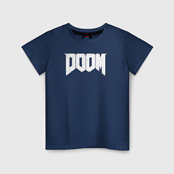 Футболка хлопковая детская Doom nightmare mode, цвет: тёмно-синий