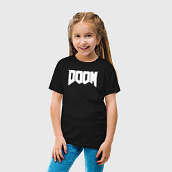 Футболка хлопковая детская Doom nightmare mode, цвет: черный — фото 2