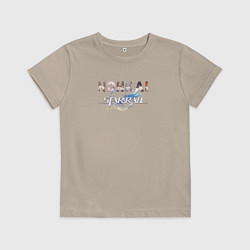 Футболка хлопковая детская Персонажи Honkai Star Rail, цвет: миндальный