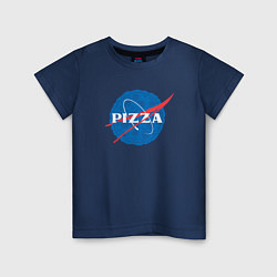 Футболка хлопковая детская Pizza, цвет: тёмно-синий