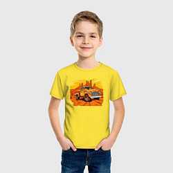 Футболка хлопковая детская Шевроле грузовик, цвет: желтый — фото 2