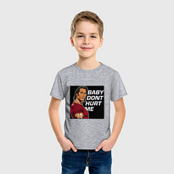 Футболка хлопковая детская Baby dont hurt me - Mike OHearn Meme, цвет: меланж — фото 2