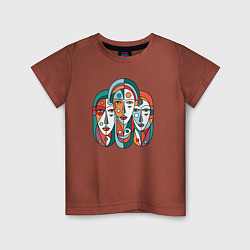 Футболка хлопковая детская Три сестры, цвет: кирпичный