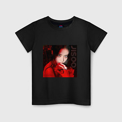 Футболка хлопковая детская Blackpink Jisoo in red, цвет: черный