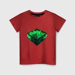 Детская футболка Куб из зелёного кристалла