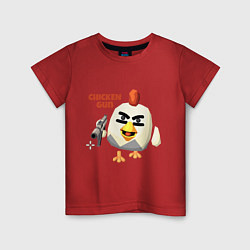 Футболка хлопковая детская Chicken Gun злой, цвет: красный