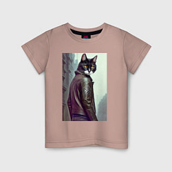 Детская футболка Модный котяра - Лондон - нейросеть