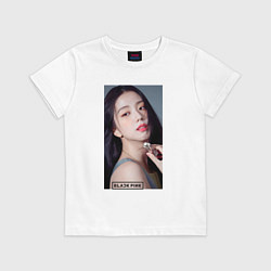 Футболка хлопковая детская Kim Jisoo, цвет: белый