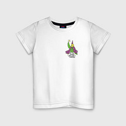 Футболка хлопковая детская Волнистый попугай волшебник, цвет: белый