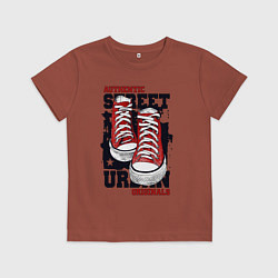 Футболка хлопковая детская Authentic sneakers, цвет: кирпичный