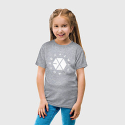 Футболка хлопковая детская Logo EXO, цвет: меланж — фото 2