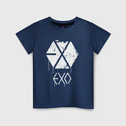 Футболка хлопковая детская EXO лого, цвет: тёмно-синий