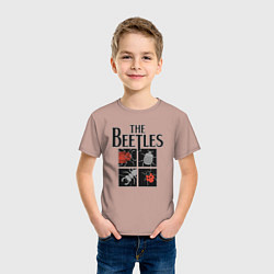 Футболка хлопковая детская Beetles, цвет: пыльно-розовый — фото 2