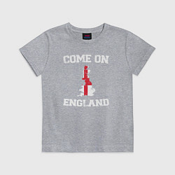 Футболка хлопковая детская Come on England, цвет: меланж