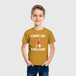 Футболка хлопковая детская Come on England, цвет: горчичный — фото 2