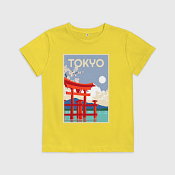 Футболка хлопковая детская Tokyo - japan, цвет: желтый