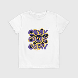 Футболка хлопковая детская Okay okay, цвет: белый