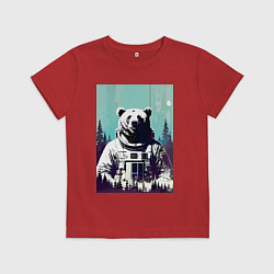 Детская футболка Медведь в космическом скафандре - нейросеть