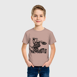 Футболка хлопковая детская Полный газ, цвет: пыльно-розовый — фото 2