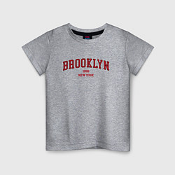 Футболка хлопковая детская Brooklyn New York, цвет: меланж