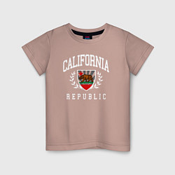 Футболка хлопковая детская Cali republic, цвет: пыльно-розовый