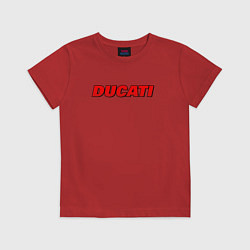 Футболка хлопковая детская Ducati - красный градиент, цвет: красный