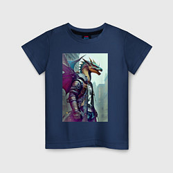Футболка хлопковая детская Urban dragon - cyberpunk, цвет: тёмно-синий