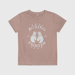 Футболка хлопковая детская Boxing fighter, цвет: пыльно-розовый