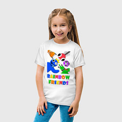 Футболка хлопковая детская Rainbow Friends персонажи, цвет: белый — фото 2