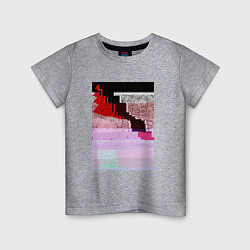 Футболка хлопковая детская Abstract glitch, цвет: меланж