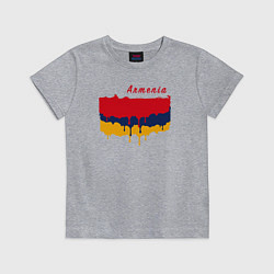 Футболка хлопковая детская Flag Armenia, цвет: меланж