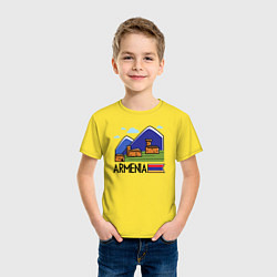 Футболка хлопковая детская Горная Армения, цвет: желтый — фото 2